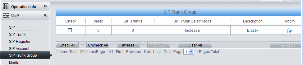 Click on ‘SIP Trunk’